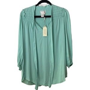 Max Studio Women's Size Small 3/4 Sleeve Green Mint Top NWT
